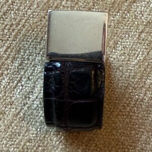 Dunhill Silver and Brown Crocodile Pattern cufflinks